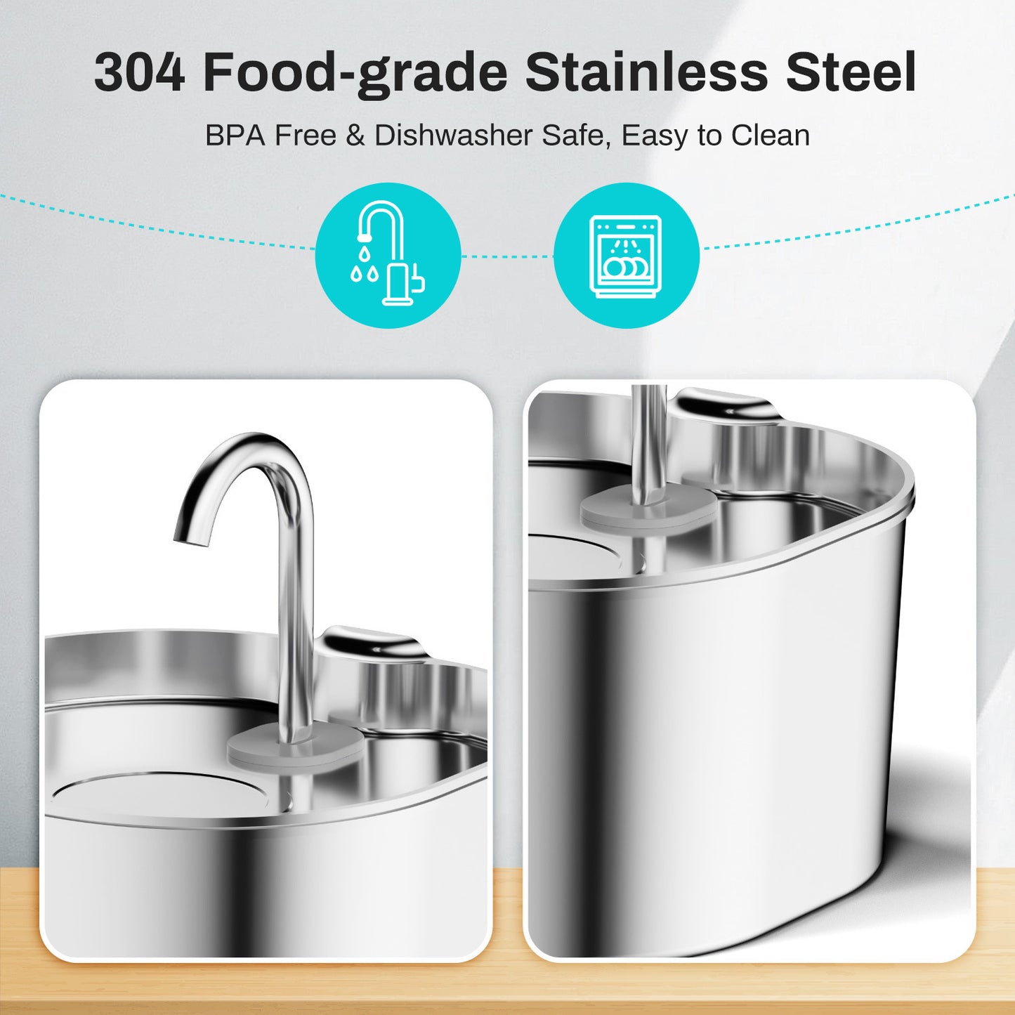 Smart Stainless Steel Pet Water Fountain — Automatic Circulation, Ultra-Quiet, Large Capacity