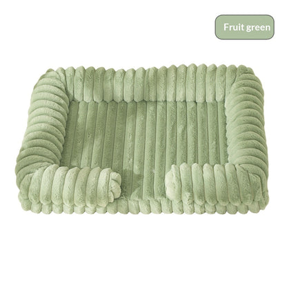 Warm Plush Pet Mat Bed — 5 Sizes S-XXL, 15 Colors, Machine Washable