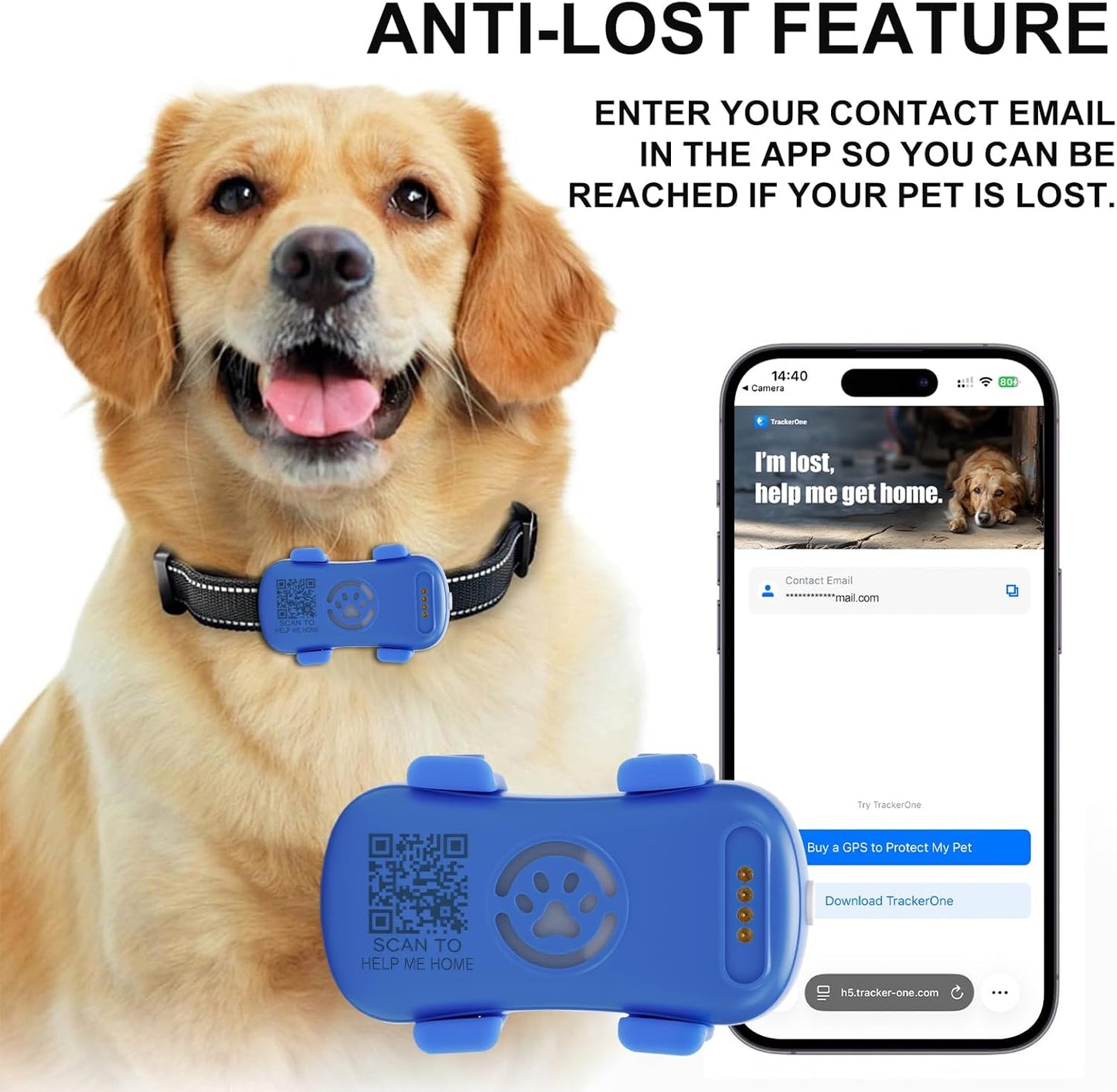 Real-Time GPS Dog Tracker — Unlimited Range, Geofence Alerts & Waterproof
