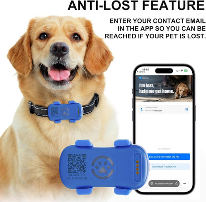 Real-Time GPS Dog Tracker — Unlimited Range, Geofence Alerts & Waterproof
