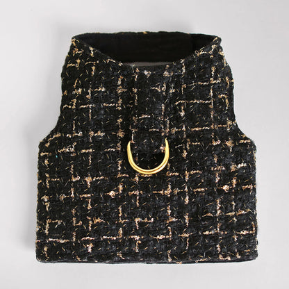 Regal Chantel Tweed Dog Harness — Handmade in USA, Gold-Tone D-Ring, Limited Edition