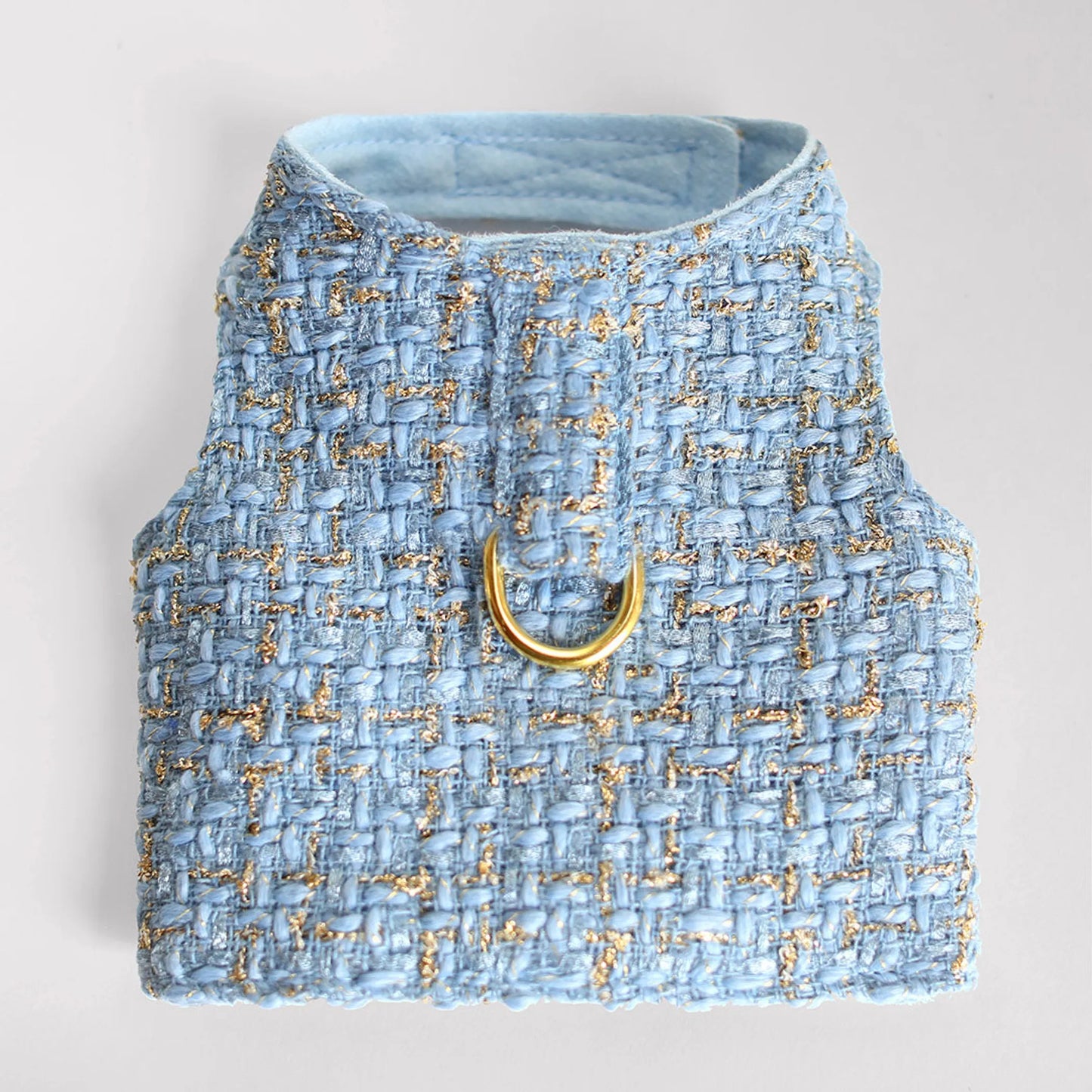 Regal Chantel Tweed Dog Harness — Handmade in USA, Gold-Tone D-Ring, Limited Edition