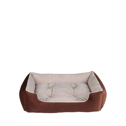Plush Calming Pet Sofa Bed — 7 Sizes (45–110cm), Baby Fleece, Removable Cushion, Waterproof Base