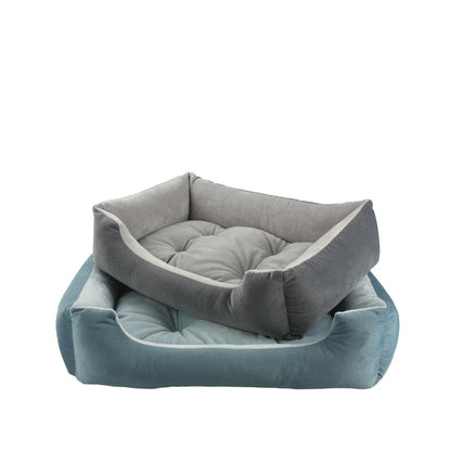 Plush Calming Pet Sofa Bed — 7 Sizes (45–110cm), Baby Fleece, Removable Cushion, Waterproof Base