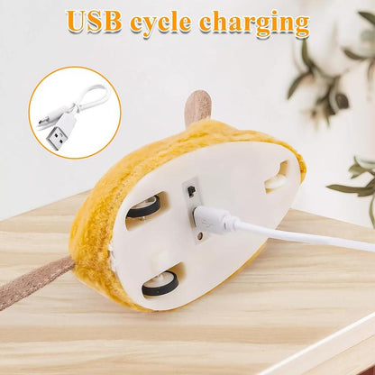 LED Interactive Cat Mouse Toy — USB Rechargeable, Motion-Activated Sounds & Feather Tail