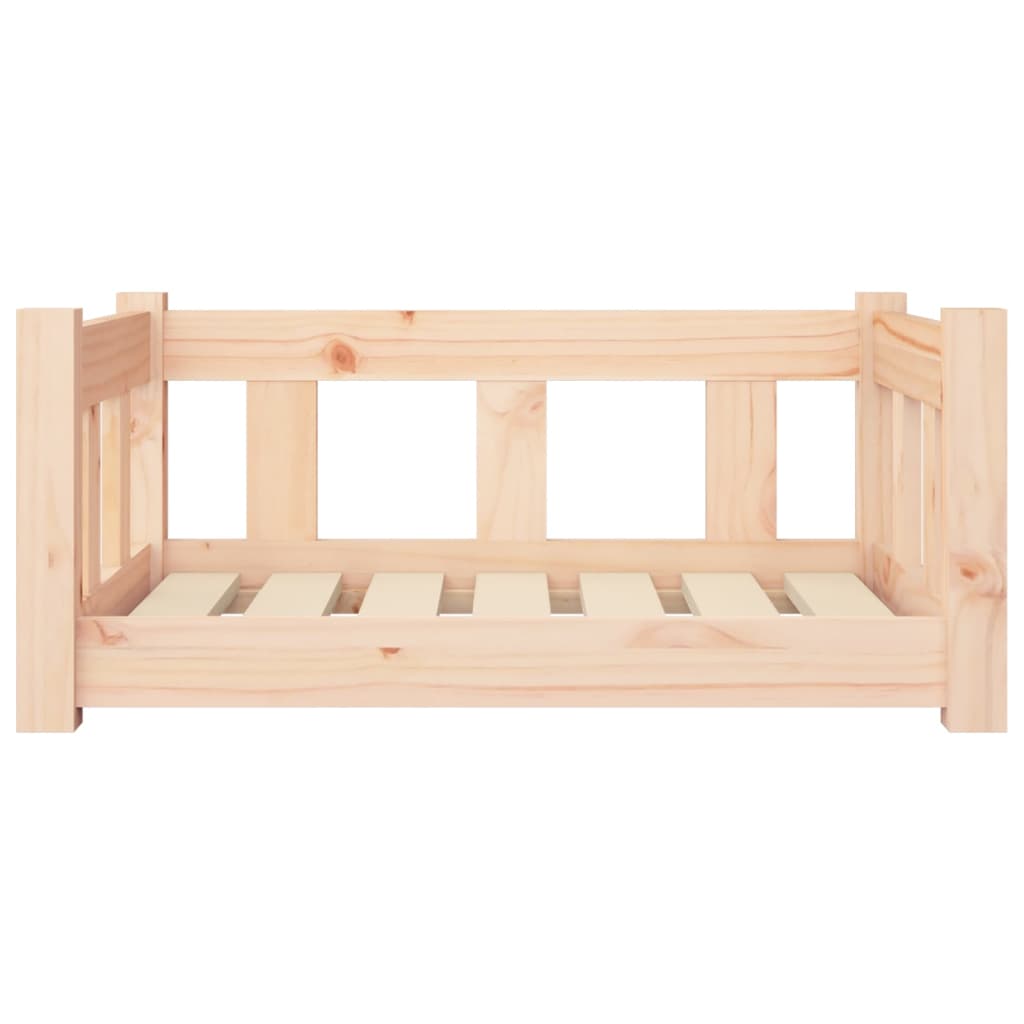 Solid Pine Wood Dog Bed Frame — Natural Untreated, 65.5x50cm, Modern Design