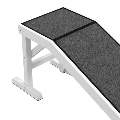 60" Pet Ramp for Dogs & Cats — Anti-Slip Carpet, Flat Top Platform, 66 lb Capacity, Pine Wood