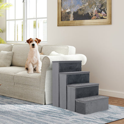 4-Step Foldable Dog Stairs with Storage — Non-Slip, 200kg Capacity