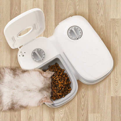 2-in-1 Gravity Pet Feeder & Water Dispenser — 1 Gallon, No Electricity, Cats & Small Dogs