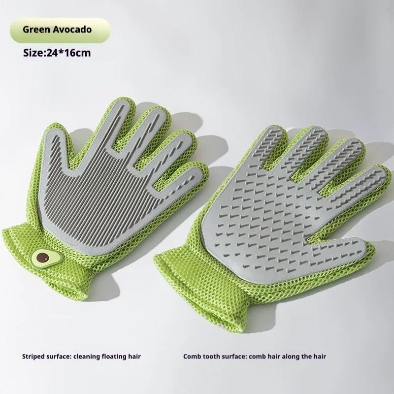 2-in-1 Pet Grooming Glove: Double-Sided Fur & Massage Brush