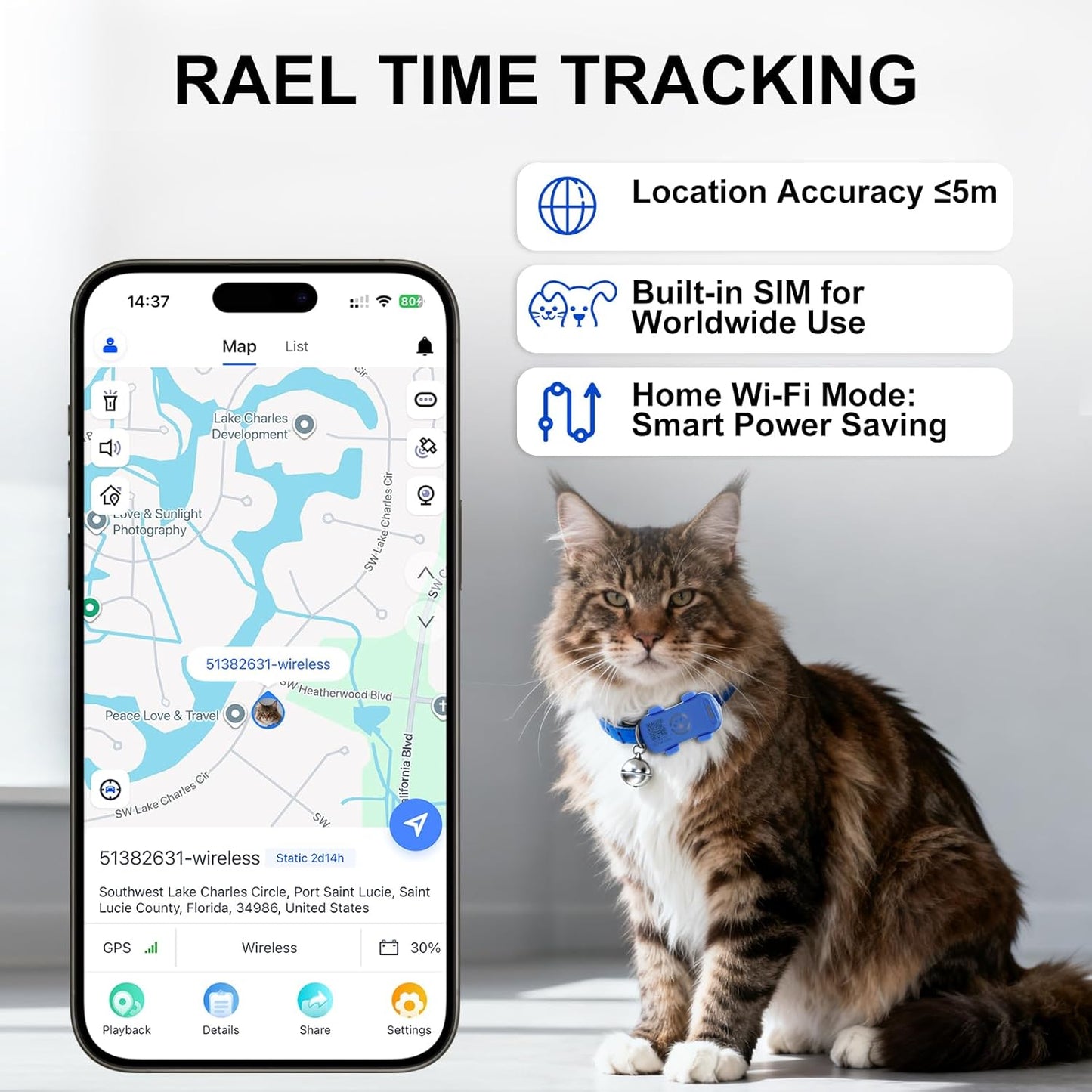 Real-Time GPS Dog Tracker — Unlimited Range, Geofence Alerts & Waterproof
