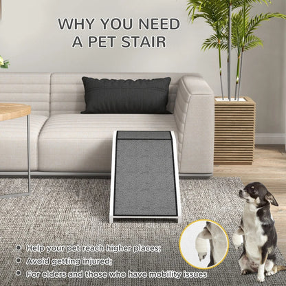 Premium Pine Wood Pet Ramp — Non-Slip Carpet, Rest Platform, Up to 66 lbs