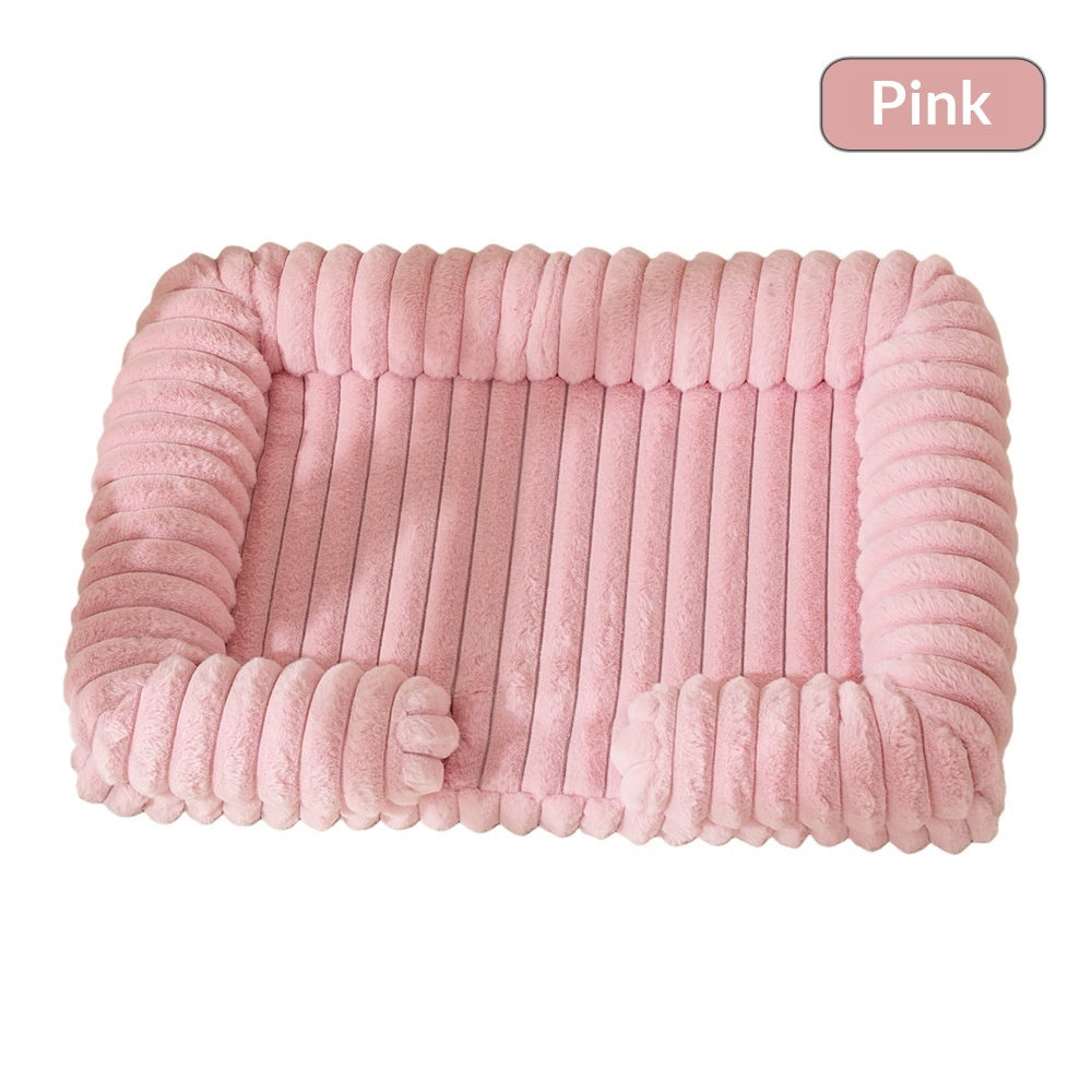 Warm Plush Pet Mat Bed — 5 Sizes S-XXL, 15 Colors, Machine Washable