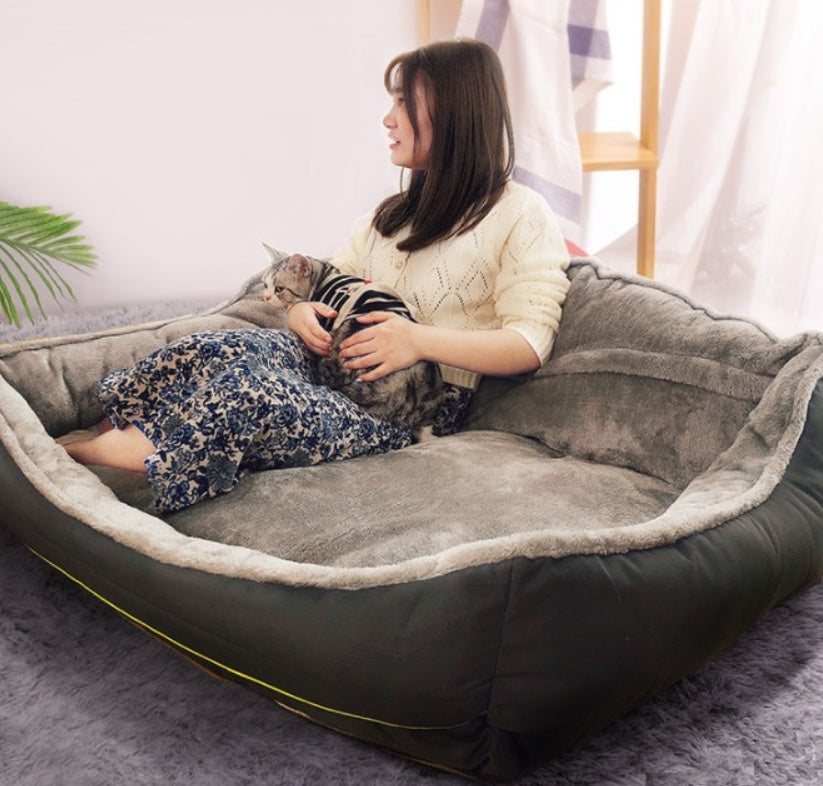 Orthopedic Memory Foam Dog Sofa Bed — Removable Cover, Non-Slip Base, Multiple Sizes