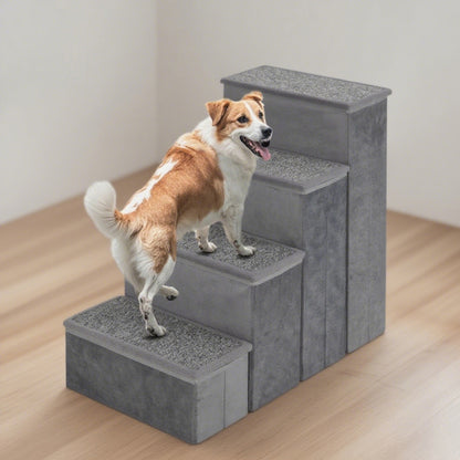 4-Step Foldable Dog Stairs with Storage — Non-Slip, 200kg Capacity