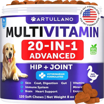 Artullano 20-in-1 Dog Chews: Hip, Joint, Skin & Gut Support