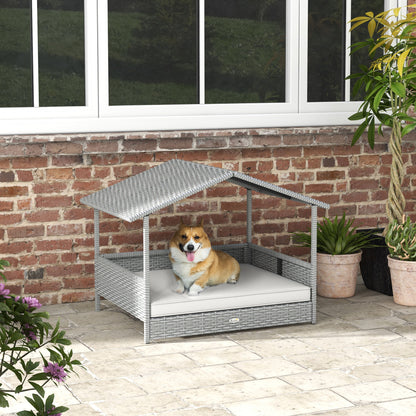 Wicker Pet Cabana Sofa Bed - All-Weather Comfort for Dogs