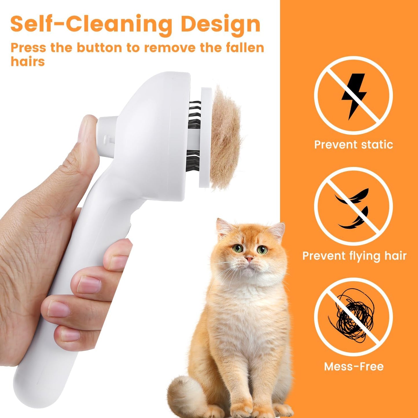 3-in-1 Pet Steam Brush: Grooming, De-shedding & Spray Comb