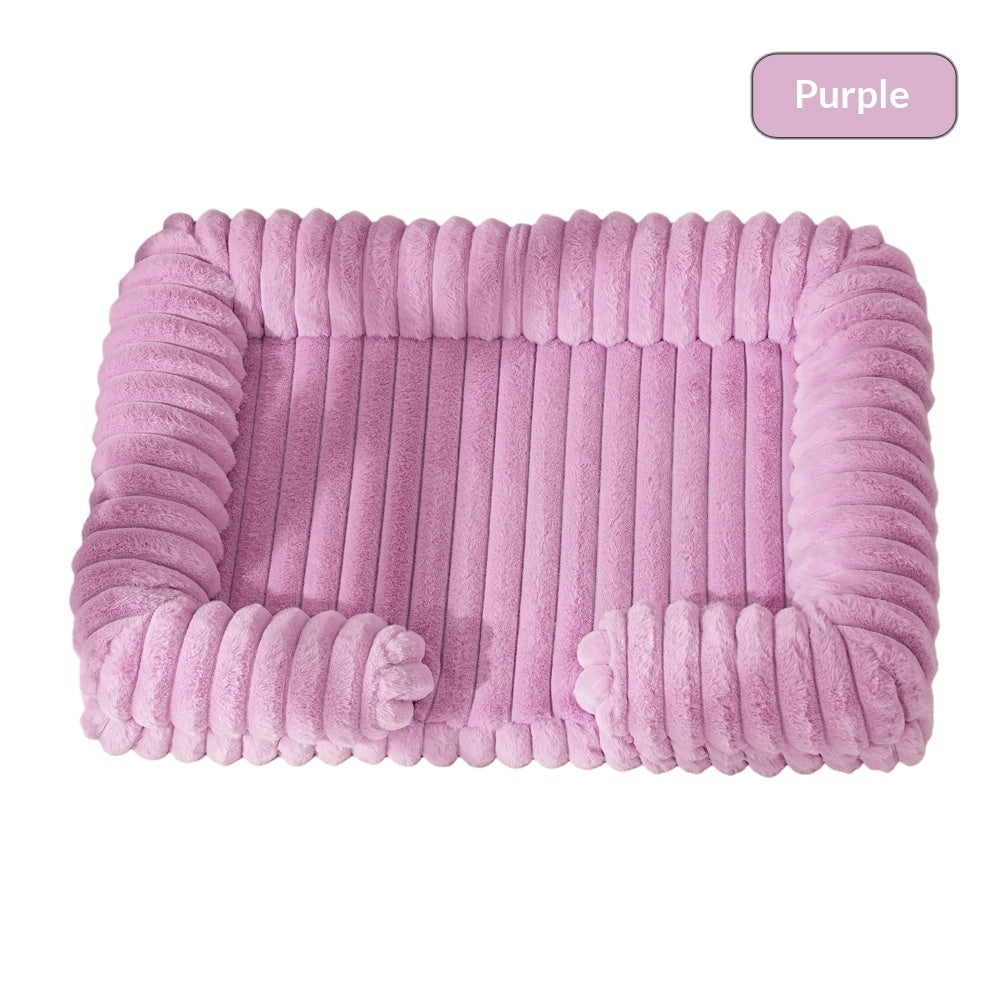 Warm Plush Pet Mat Bed — 5 Sizes S-XXL, 15 Colors, Machine Washable