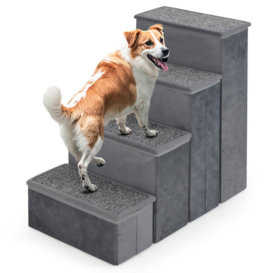 4-Step Foldable Dog Stairs with Storage — Non-Slip, 200kg Capacity