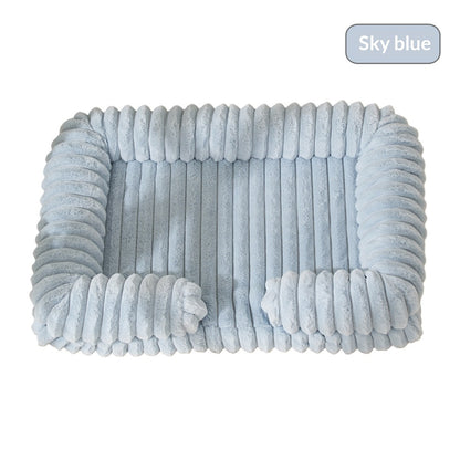 Warm Plush Pet Mat Bed — 5 Sizes S-XXL, 15 Colors, Machine Washable
