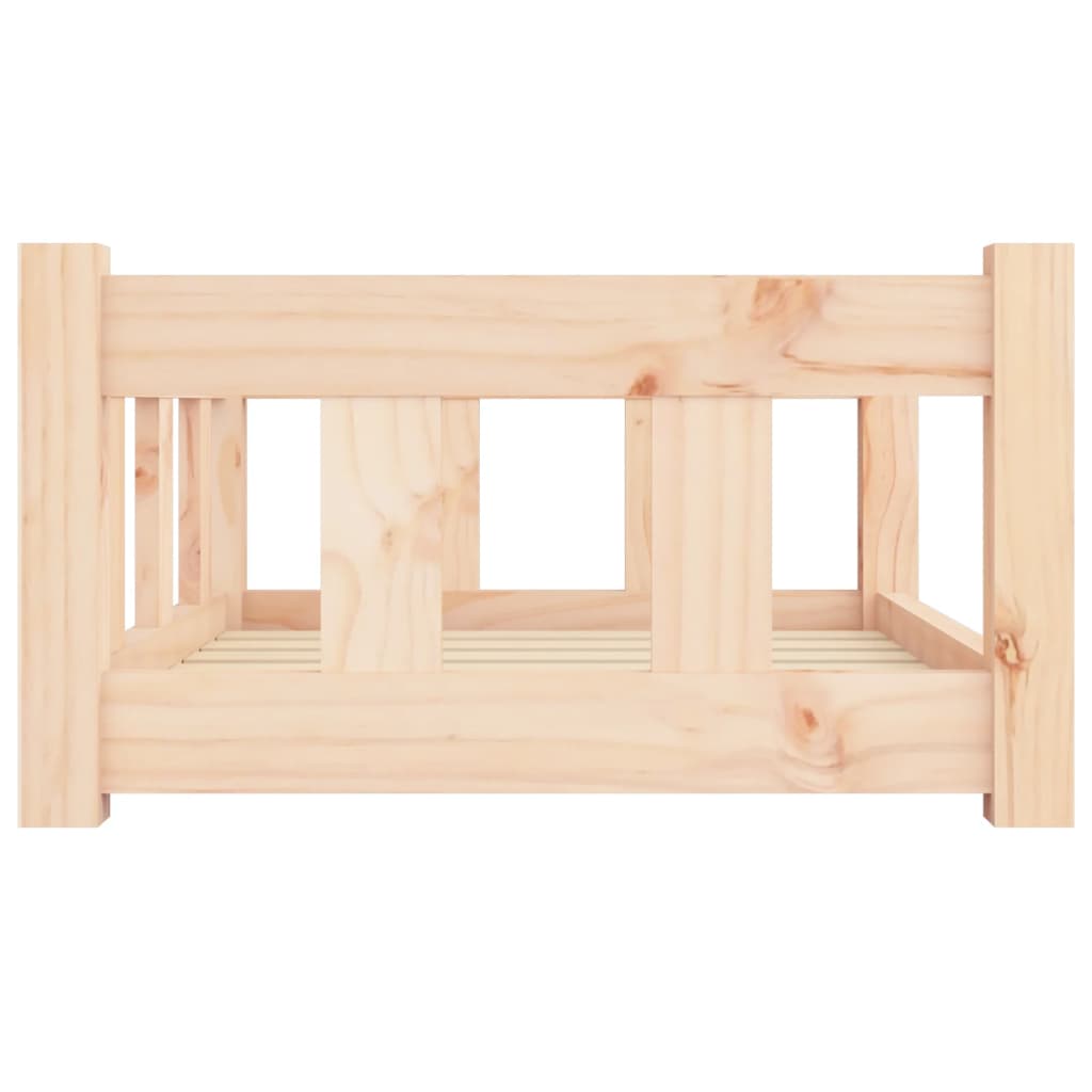 Solid Pine Wood Dog Bed Frame — Natural Untreated, 65.5x50cm, Modern Design