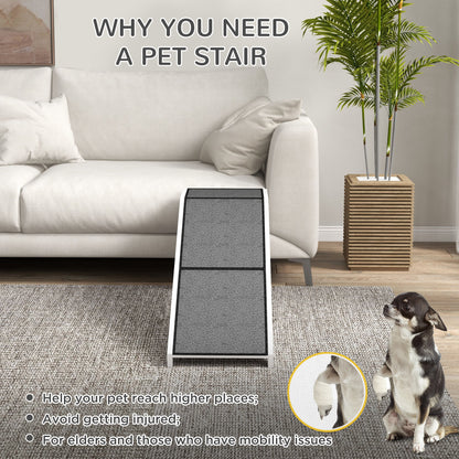 60" Pet Ramp for Dogs & Cats — Anti-Slip Carpet, Flat Top Platform, 66 lb Capacity, Pine Wood