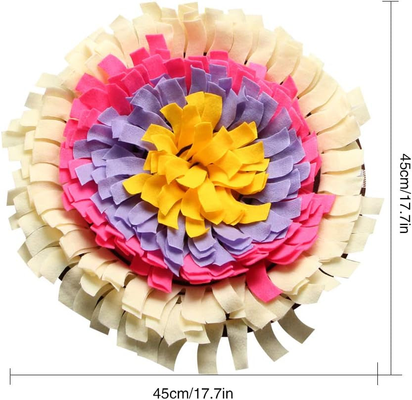 Dog Snuffle Mat - Interactive Feeding Game & Treat Dispenser for Stress Relief - Non-Slip Durable Activity Mat for Small/Medium Dogs - Indoor/Outdoor Use(Beige)
