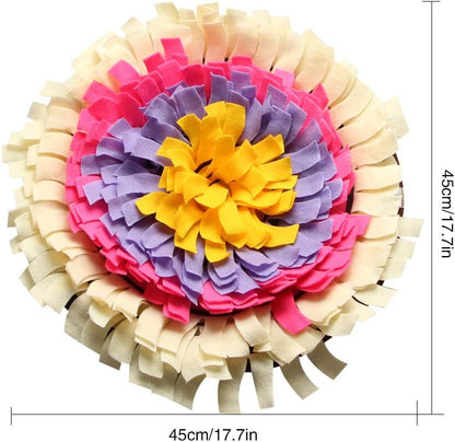 Dog Snuffle Mat - Interactive Feeding Game & Treat Dispenser for Stress Relief - Non-Slip Durable Activity Mat for Small/Medium Dogs - Indoor/Outdoor Use(Beige)