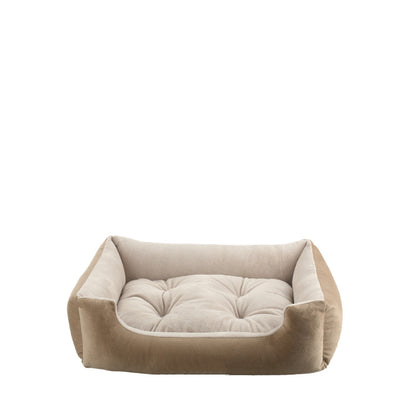 Plush Calming Pet Sofa Bed — 7 Sizes (45–110cm), Baby Fleece, Removable Cushion, Waterproof Base