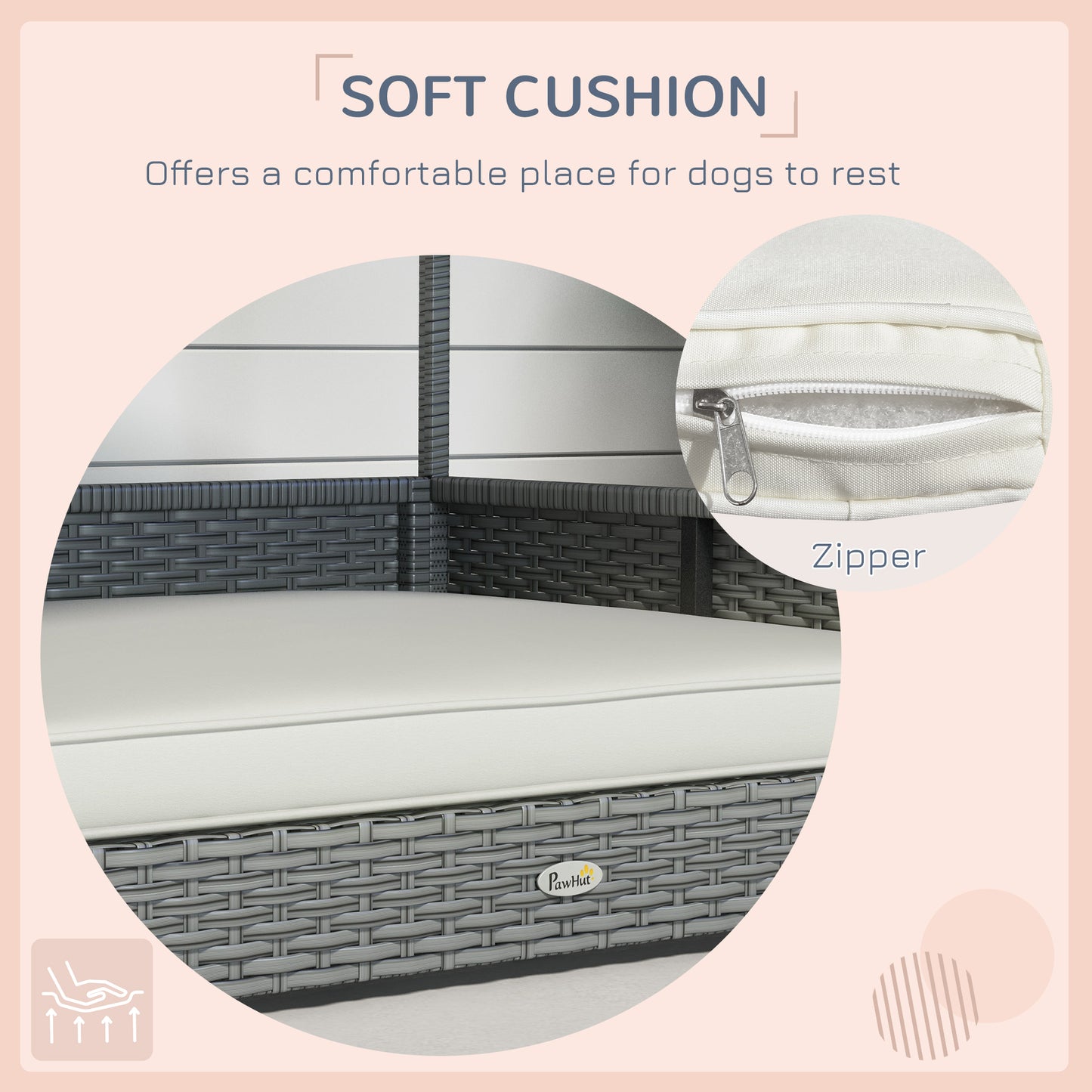 Wicker Pet Cabana Sofa Bed - All-Weather Comfort for Dogs