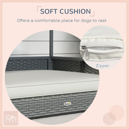 Wicker Pet Cabana Sofa Bed - All-Weather Comfort for Dogs