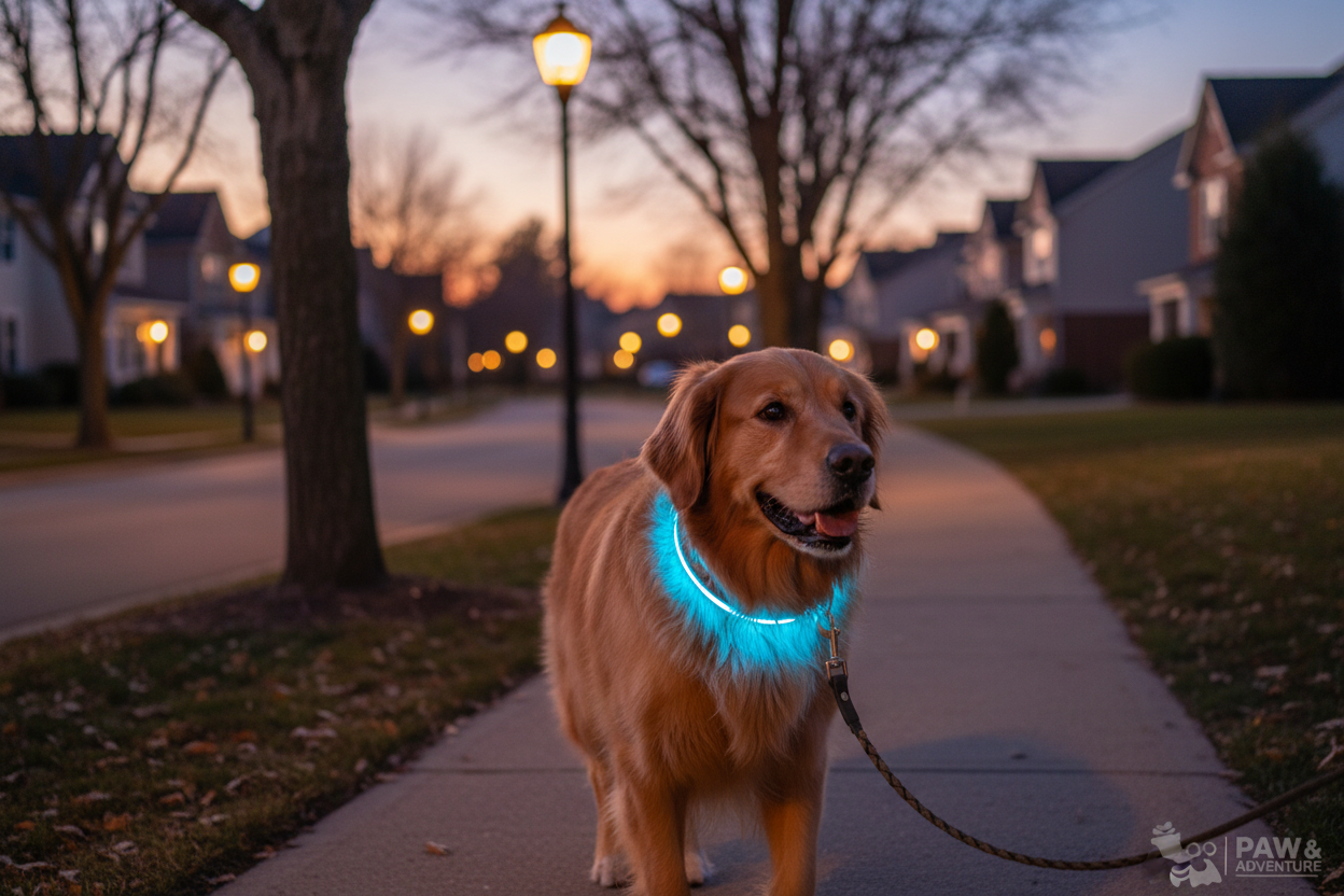 Golden Retriever Evening Walk